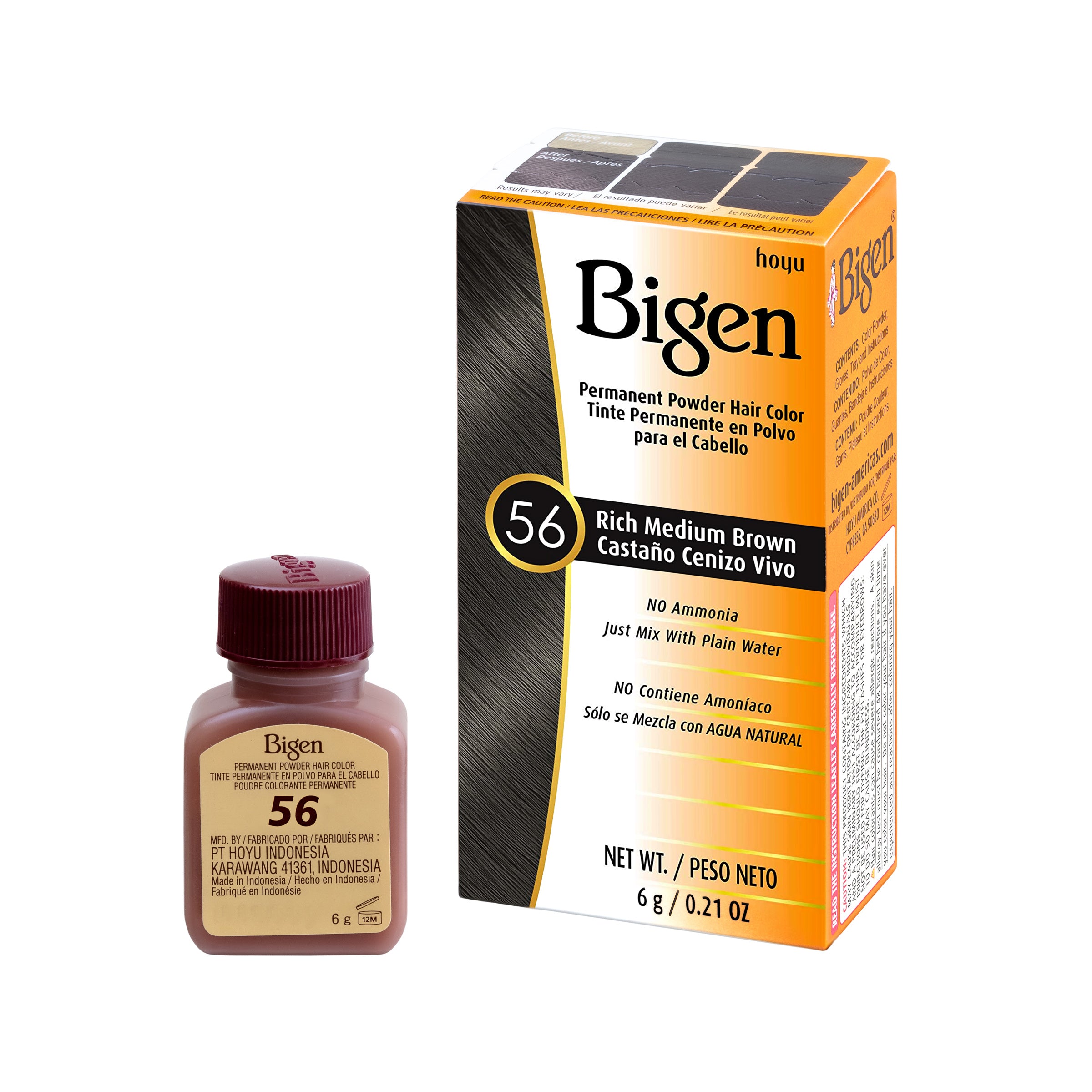 Bigen Permanent Powder Rich Medium Brown Hair Color - Hoyu